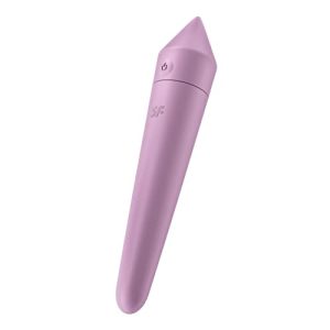 Satisfyer, mini vibrador Bluetooth, Ultra Power Bullet 8 Connect App, 14 cm, com app, à prova d'água, recarregável, silicone médico, cor: roxa.