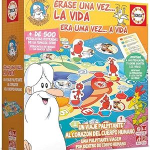 Educa - Era uma Vez a Vida, Jogo de Tabuleiro Familiar Educativo com mais de 500 Perguntas e Respostas sobre o Corpo Humano e 5 Temas, A Partir de 6 Anos (18510)