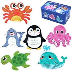 BBLIKE Brinquedos Montessori Quebra-Cabeça Infantil para crianças, quebra-cabeça de Madeira, 6 Pacotes de Quebra-Cabeças Brinquedos para Bebês, para Crianças de 3, 4, 5 e 6 Anos, Presentes Educativos Montessori, Puzzle 3D.