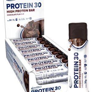 IronMaxx Proteína 30 Barra Proteica - Chocolate 24 x 35g | barra proteica sem óleo de palma e sem glúten com vitaminas | adequada para uma alimentação baixa em açúcar e carboidratos