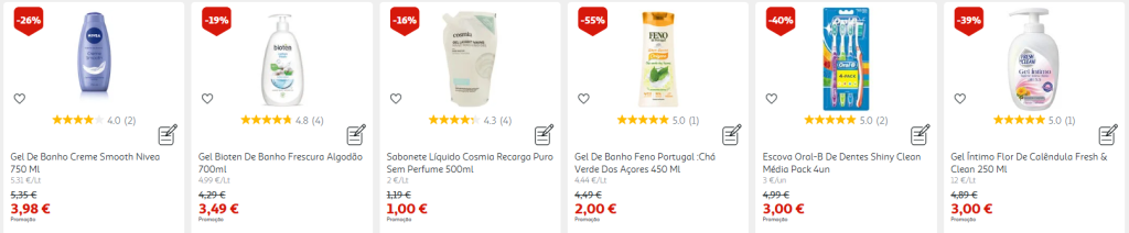 Produtos de beleza e higiene em promoção no Auchan com descontos até 75%