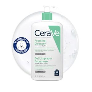 CeraVe Gel de Limpeza Espumoso, Para Pele Normal a Oleosa, Remove o Excesso de Oleosidade e Sujeira, Enriquecido com Ceramidas Essenciais, Niacinamida e Ácido Hialurônico, Adequado para Rosto e Corpo, 562ml