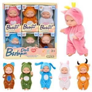 Miunana 6 PCS Mini Renascimento Bonecas Jogo DE para Bonecas Dormidas para Crianças Meninas Pode Lavar Bonecas Realistas para Crianças Brinquedos para Crianças Mini Bonecas para meninos e meninas (Estilo 4)