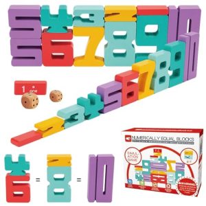 Dr. MUYA® Brinquedos a Partir de 3 4 5 6 Anos, Brinquedos Montessori 3 Anos, Brinquedos Infantis 3 Anos, Blocos Numéricos, Blocos de Construção de Madeira, Presentes para Meninas Meninos.