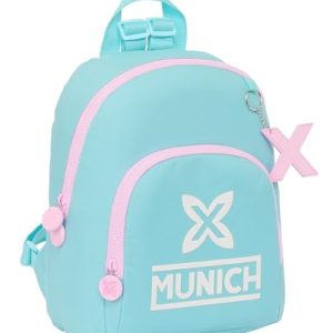 Safta MUNICH HEAVEN - Mini Mochila para Uso Diário, Ideal para Crianças de Diferentes Idades, Confortável e Versátil, Qualidade e Resistência, 25x13x30 cm, Cor Azul Celeste.