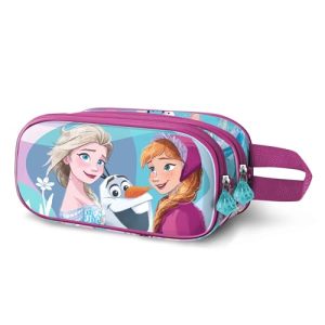 Disney Frozen 2 Família - Estojo Portátil 3D Duplo, Azul, 22 x 10 cm