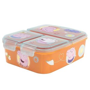 Fiambrera infantil múltiple com 3 compartimentos da Peppa Pig