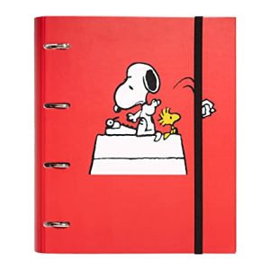 Grupo Erik Arquivador 4 anéis Snoopy - Pasta A4 com 4 anéis de capa dura | Material escolar e papelaria Volta às Aulas