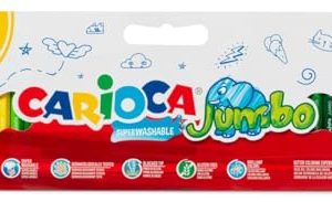 CARIOCA Marcadores Jumbo Ponta Grossa | Pacote Maxi de 1/2 Metro com 40 marcadores Superlaváveis e com Grande Cobertura | Corpo octogonal Maxi | Cores Sortidas | Ponta Ø 6 mm | 40 peças