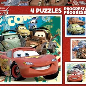 Educa - Conjunto de 4 Quebra-Cabeças Infantis Progressivos de 12 a 25 Peças | Cars 2 | Composto por Grandes Peças Perfeitamente Acabadas. A Partir de 3 4 5 anos (14942)