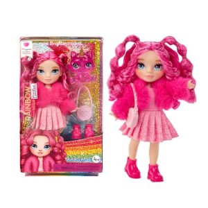 Rainbow High Littles - Magenta Monroe - Boneca de Moda Pequena e Articulável - Boneca Rosa de 14 cm com Bolsa e Gato Mágico de Estimação - Adequada para Crianças e Colecionadores.