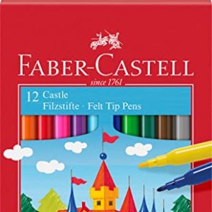 Faber-Castell 554201 - Estojo de papelão com 12 marcadores escolares.