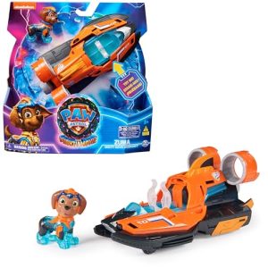 PATRULHA CANINA - FIGURA ZUMA E VEÍCULO AERODESLIZADOR COM LUZES E SONIDOS DO SUPER FILME - 6067510 - Brinquedos Crianças 3 Anos + Brinquedos Patrulha Canina - Presente Menino 3 Anos +