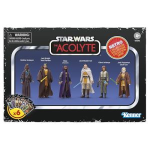 Star Wars A Coleção Retro, The Acolyte, Pacote múltiplo com 6 Figuras de ação de 9,5 cm.