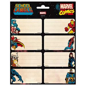Grupo Erik Etiquetas adesivas Marvel Os Vingadores - Adesivos livro de nomes/Pack de etiquetas escolares - Papelaria Marvel - Volta às aulas material escolar - Produto com licença oficial.