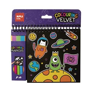 APLI Kids 18508 - Bloco de Colorir Veludo com marcadores