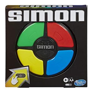 Hasbro Gaming Simon, Brinquedo Eletrônico de Memória, Habilidade e Estratégia, Jogos de Viagem para Meninos e Meninas de 8 Anos, Multijogador, Luzes e Sons, Ideias de Presente para o Verão.